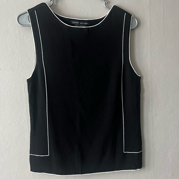 Larry Levine Tops - Larry Levine Black Ribbed Sleeveless Top Size Large